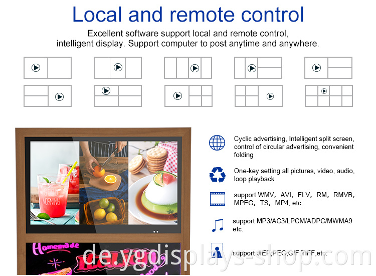 A-frame advertising LCD screen